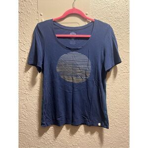 Life Is Good Blue Fitted Shirt Woman’s Size Medium